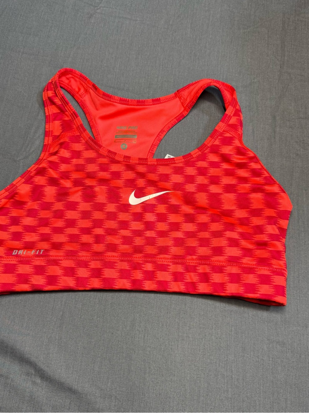 Nike Red Patterned Dri-FIT Racerback Sports Bra